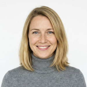 Smiling female client representative from the European HVAC industry endorsing the partnership