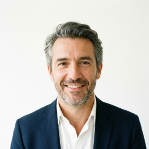 Headshot of a modern business owner satisfied with improved indoor air quality