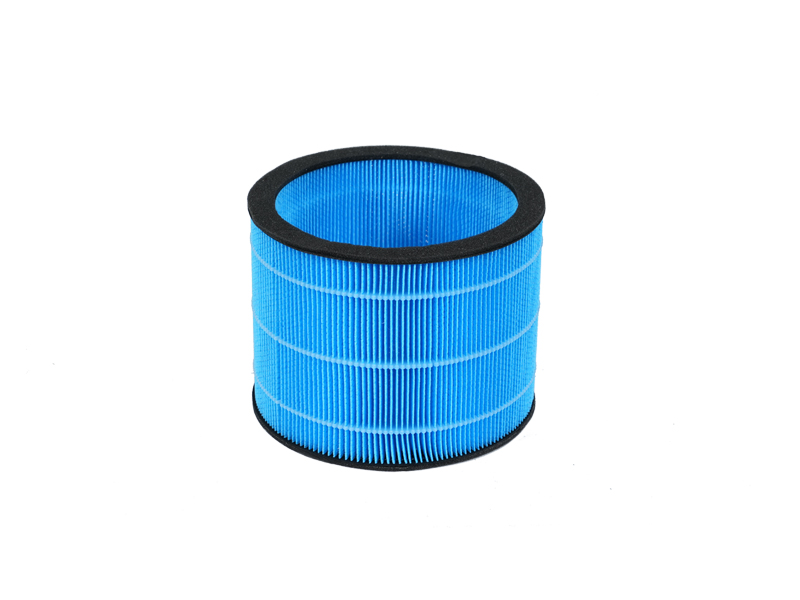 Replacement round pleated filter element for vacuum cleaners or dust collectors