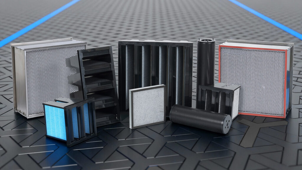 Industrial gas phase filtration products and activated carbon media