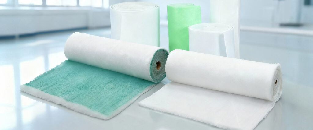 Bulk supply of non-woven air filtration media rolls for cut-to-size replacement