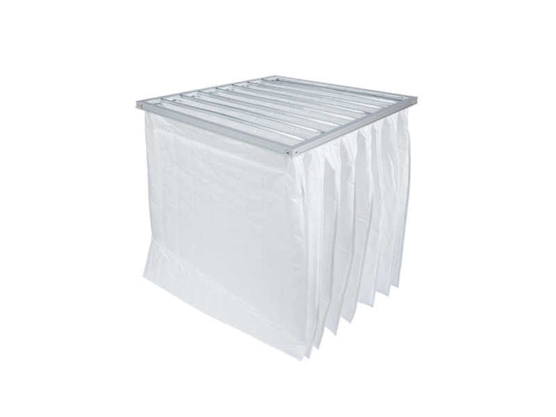 White synthetic media pocket filter designed for high-humidity and heavy dust loading environments